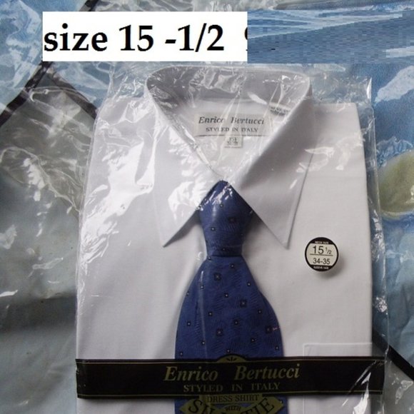 BRAND NEW MENS WHITE DRESS SHRT - Picture 1 of 13